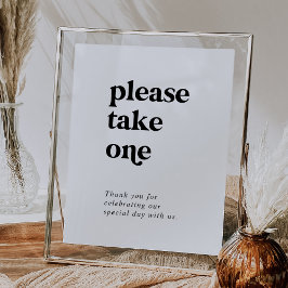 黒モダンタイポグラフィお願い一つ引き立て ポスター