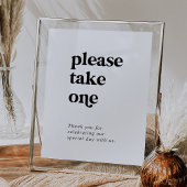 黒モダンタイポグラフィお願い一つ引き立て ポスター