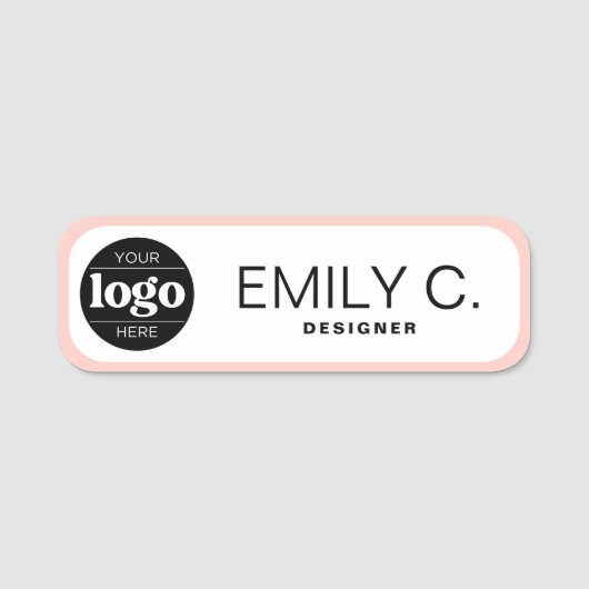 黒モダンタイポグラフィとピ縁どック 名札 (正面)