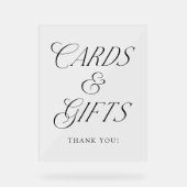 黒モダンタイポグラフィウェディングカードとギフト アクリルサイン (正面)