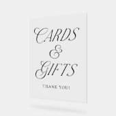 黒モダンタイポグラフィウェディングカードとギフト アクリルサイン (傾斜)