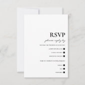 黒モダンタイポグラフィエレガシンプルントウェディング 出欠カード (正面)