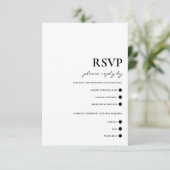 黒モダンタイポグラフィエレガシンプルントウェディング 出欠カード (スタンド正面)