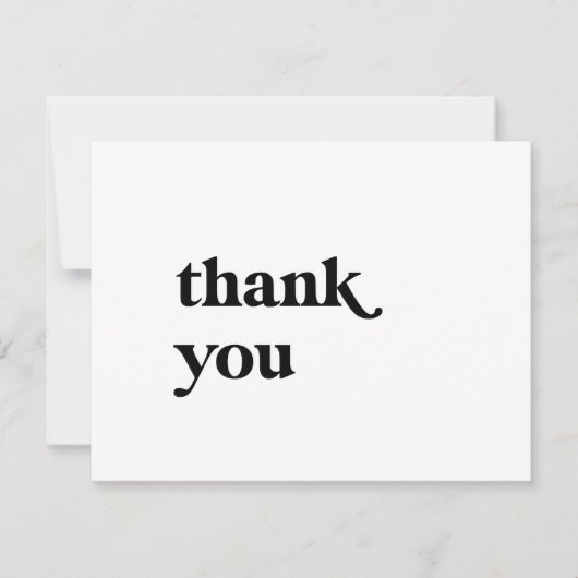 黒モダンタイポグラフィサンキューカード サンキューカード (正面)