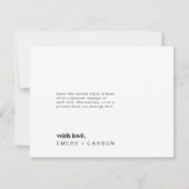 黒モダンタイポグラフィサンキューカード サンキューカード (裏面)