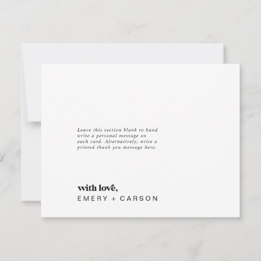 黒モダンタイポグラフィサンキューカード サンキューカード (裏面)