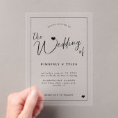 黒モダンタイポグラフィス結婚クリプト アクリル招待状 (インサイチュ (ポータブル))