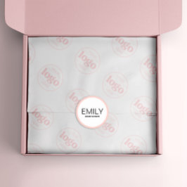 黒モダンタイポグラフィピンク縁ど ラウンドシール