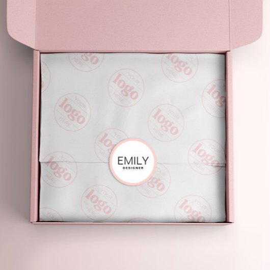 黒モダンタイポグラフィピンク縁ど ラウンドシール