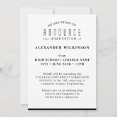 黒モダンタイポグラフィフォトシンプル卒業 案内状 (裏面)