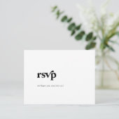 黒モダンタイポグラフィメニュー選択RSVPポストカード インビテーションポストカード (スタンド正面)