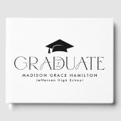 黒モダンタイポグラフィ写真卒業 ゲストブック (正面)