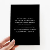黒モダンタイポグラフィ写真卒業 案内状