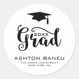 黒モダンタイポグラフィ卒業 ラウンドシール