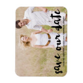 黒モダンタイポグラフィ日付磁石を保存 マグネット (縦)