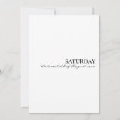 黒モダンタイポグラフィ白金ゴールド結婚フローラ 招待状 (裏面)