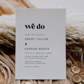 黒モダンタイポグラフィ私たち結婚は 招待状