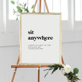 黒モダンタイポグラフィ結婚の座る場所 ポスター