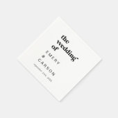 黒モダンタイポグラフィ結婚ズ スタンダードカクテルナプキン (角)