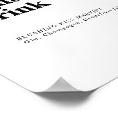 黒モダンタイポグラフィ署名ドリンクの看板 ポスター (角)