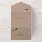 黒モダンタイポグラフィ茶色クラフト紙結婚ズ オールインワン招待状 (外側)