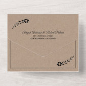 黒モダンタイポグラフィ茶色クラフト紙結婚ズ オールインワン招待状 (裏面)