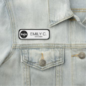 黒モダンタイポグラフィ黒縁ど 名札 (インサイチュ)