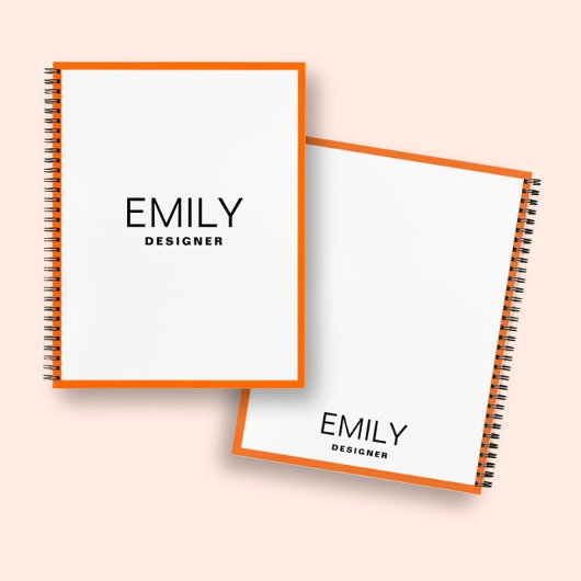 黒モダンタイポグラフィ | オレンジ色のノートブック ノートブック