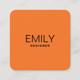 黒モダンタイポグラフィ |オレンジ スクエア名刺