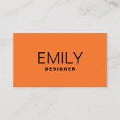 黒モダンタイポグラフィ |オレンジ 名刺 (正面)