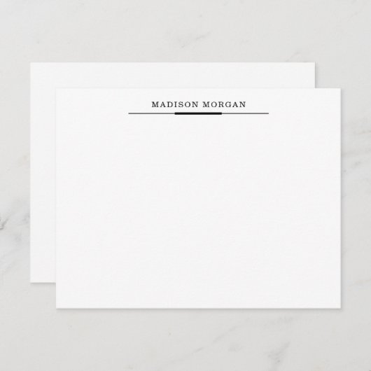 黒モダンタイポグラフィ ノートカード (正面/裏面)