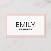 黒モダンタイポグラフィ | ピンク縁ど 名刺 (正面)