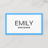 黒モダンタイポグラフィ | 青縁ど 名刺 (正面)