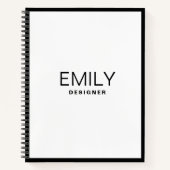 黒モダンタイポグラフィ | 黒縁ど ノートブック (正面)