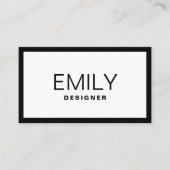 黒モダンタイポグラフィ | 黒縁ど 名刺 (正面)