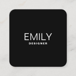黒モダンタイポグラフィ |黒 スクエア名刺