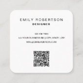 黒モダンタイポグラフィ |黒 スクエア名刺 (裏面)