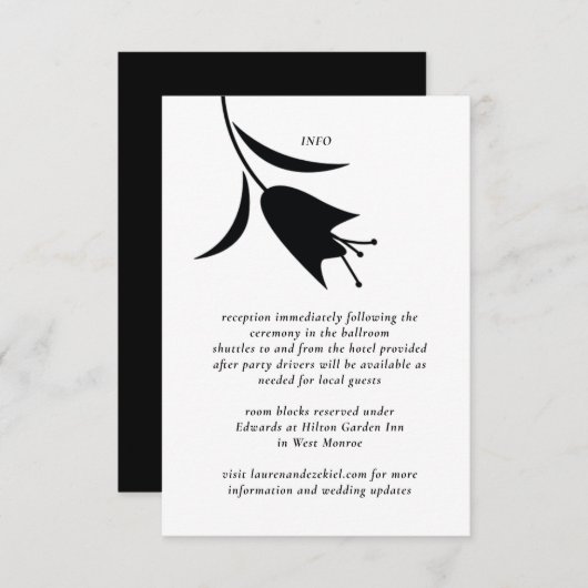 黒モダンチューリ結婚ップ エンクロージャーカード (正面/裏面)