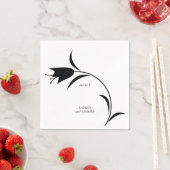 黒モダンチューリ結婚ップ スタンダードカクテルナプキン (インサイチュ)