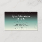黒モダンティール(緑がかった色)グラディエント輝く宝石スタイリッシュ 名刺 (裏面)