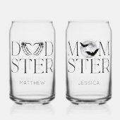 黒モダンハロウィーン怖いホラーママパパ名 ガラス缶 (裏面)