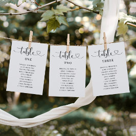 黒モダンハートス結婚クリプトのテーブル番号 招待状