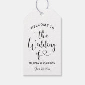 黒モダンハートス結婚クリプト ギフトタグ (正面)