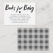 黒モダンハート赤ちゃんシャワーブックリクエスト エンクロージャーカード (正面/裏面)