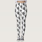 黒モダンバラ付きレギンス レギンス (正面)