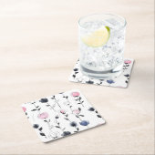 黒モダンバラ模様 スクエアペーパーコースター (インサイチュ)