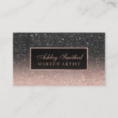 黒モダンバラ金ゴールドグリッターシックグラデーションメイク 名刺 (正面)