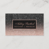 黒モダンバラ金ゴールドグリッターシッグラデーションク 名刺 (正面)