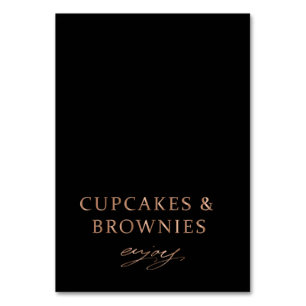 黒モダンバラ金ゴールドシックなビュッフェフードラベル テーブルナンバー