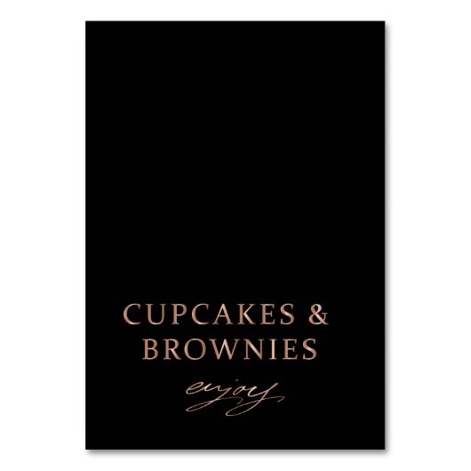 黒モダンバラ金ゴールドシックなビュッフェフードラベル テーブルナンバー (正面)